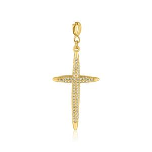 Cubic Zirconia Cross Charm